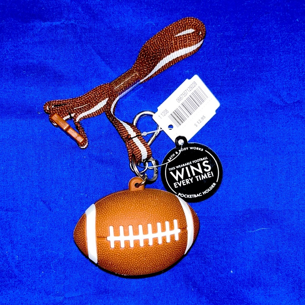 🏈 Bath and Body Works Football Hand Sanitizer Holder Lanyard - NWT